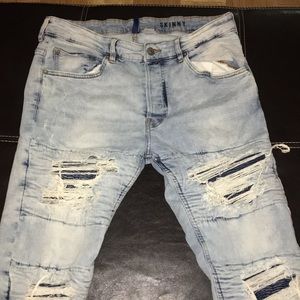 Skinny Light Blue H&M Jeans W/ Rips
